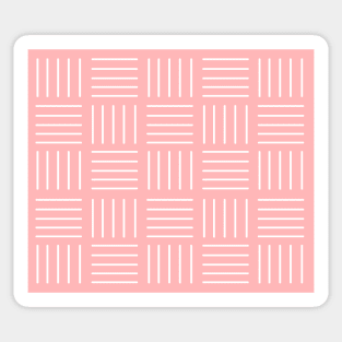 Abstract geometric pattern - strips - pink and white. Sticker